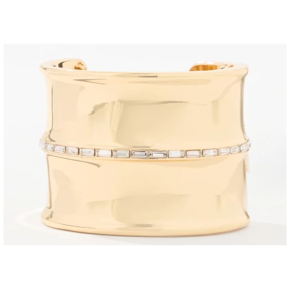 NEW White House Black Market Gold Bamboo HInge Cuff Bracelet